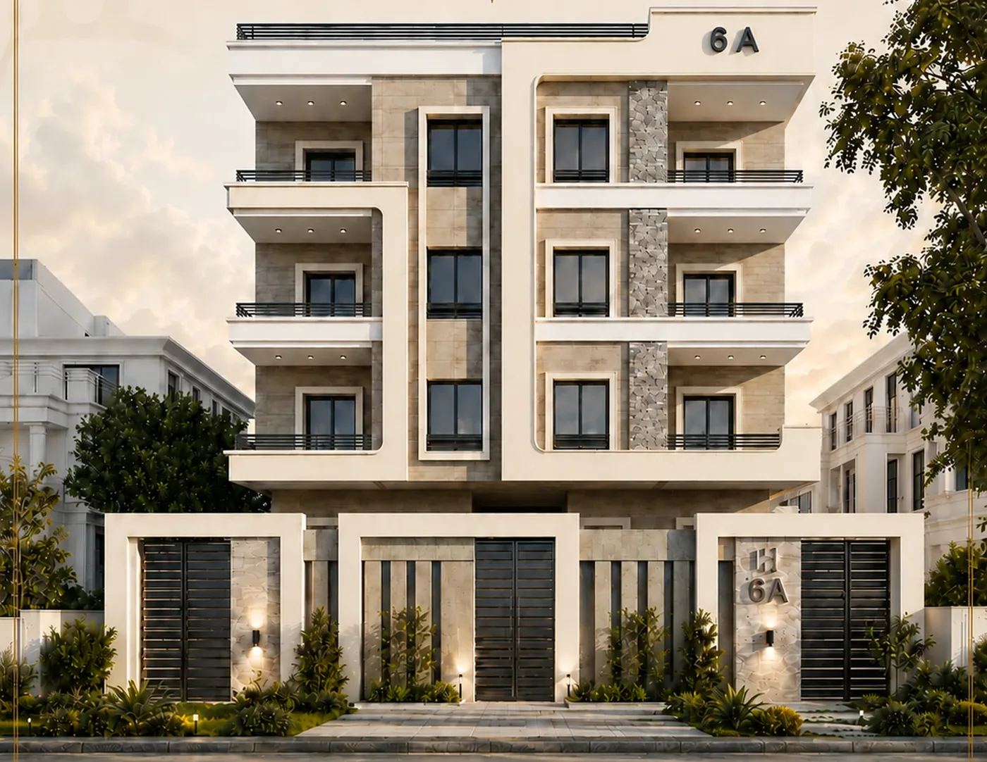 تصميم واجهة مشروع 6A – فاب اكس بيت الوطن التجمع الخامس